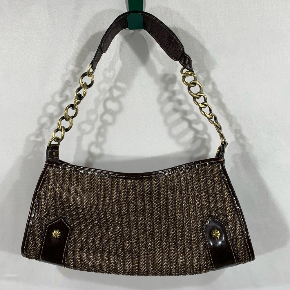 Vintage Eric Javits New York Woven Jute Shoulder Bag with Leather Trim - Picture 2 of 9